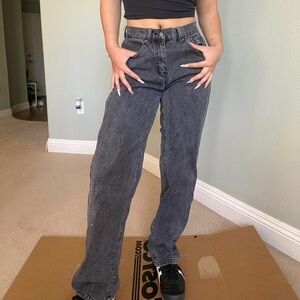 White Fox Boutique Charcoal Straight Leg Jeans